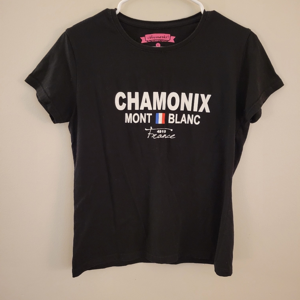 Black Baby Tee Chamonix Mont Blanc France